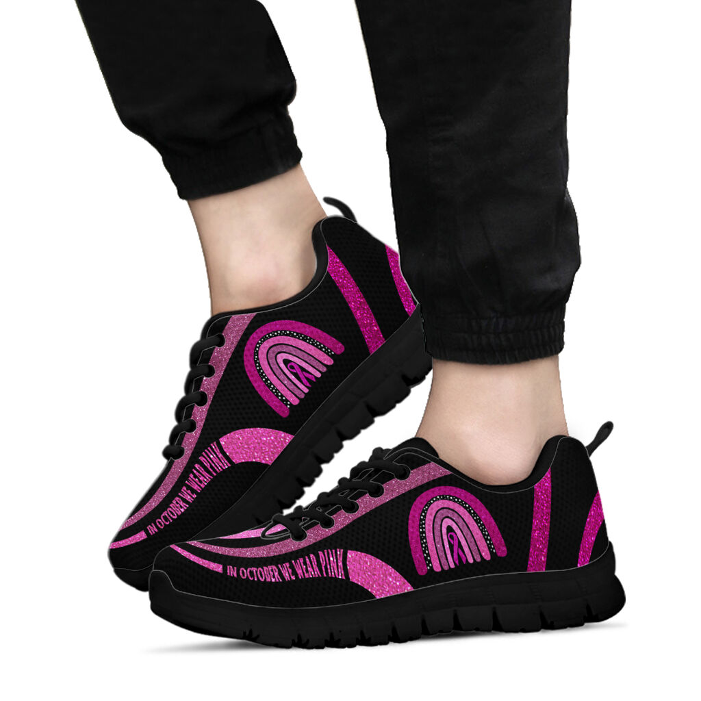 In October We Wear Pink Breast Cancer Awareness Sneakers 0622