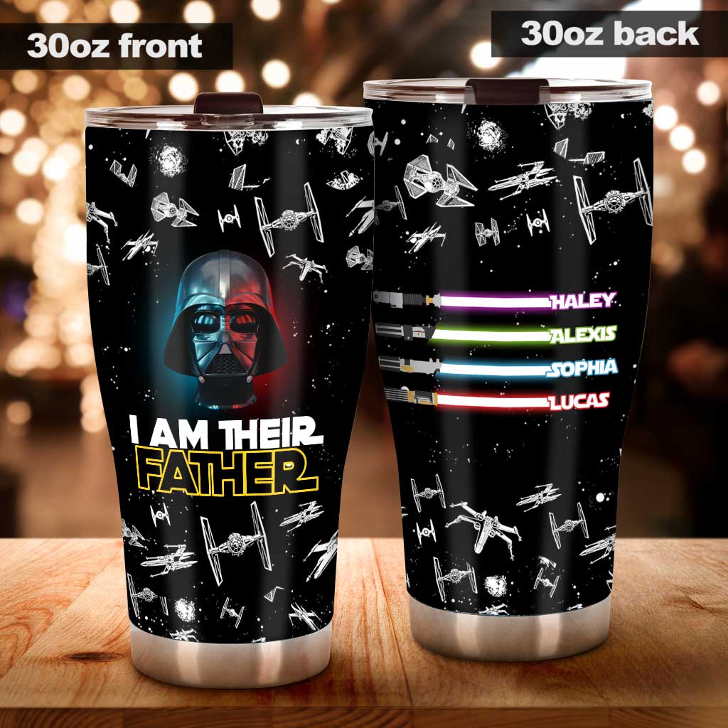 I Am Their Father Darth Vader Lightsaber Personalized Star Wars Tumbler - Star Wars Family Tumbler