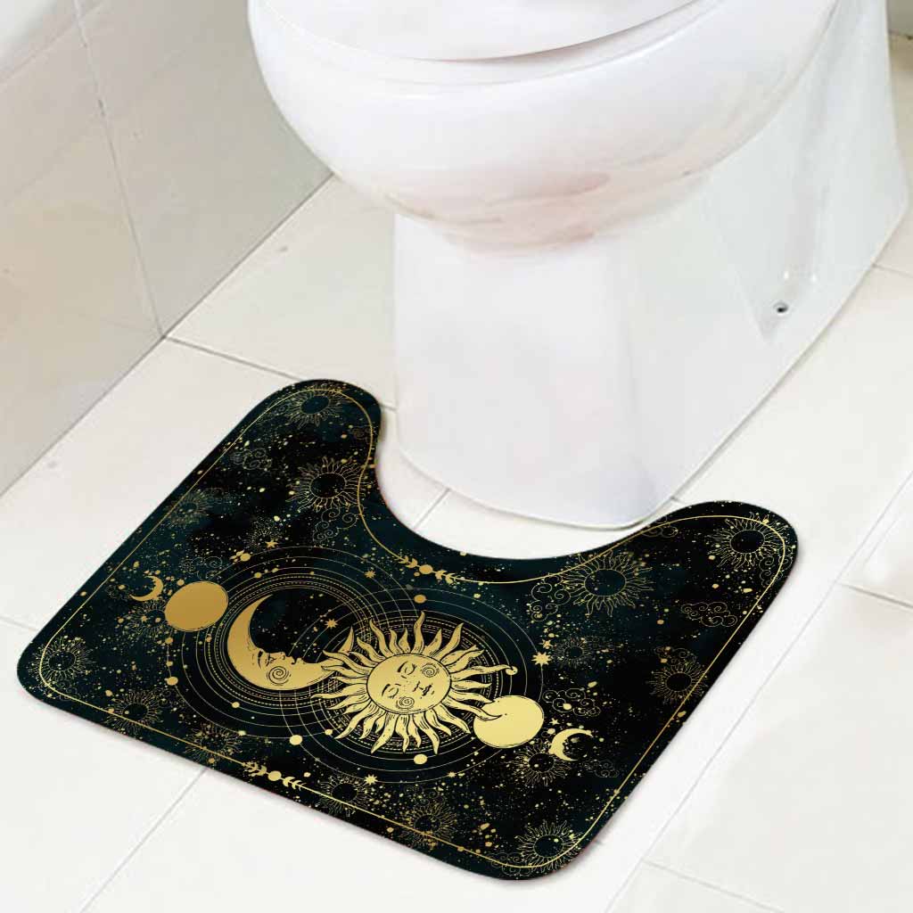 Mystical Sun And Moon - Witch Bathroom Curtain & Mats Set