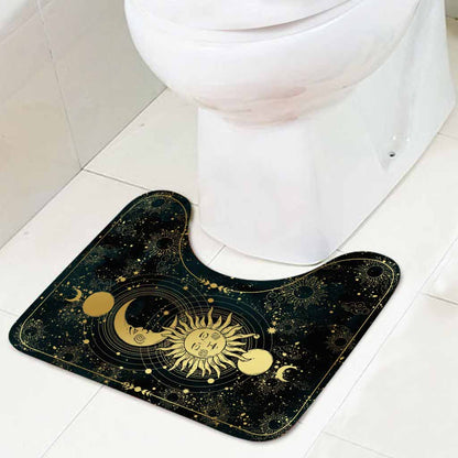 Mystical Sun And Moon - Witch Bathroom Curtain & Mats Set