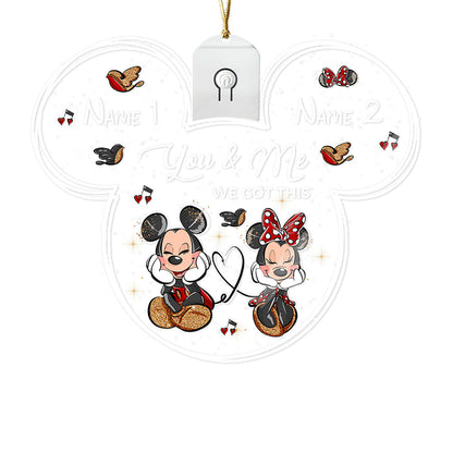 You And Me We Got This - Personalized Christmas Mouse Shaped Led Acrylic Ornament