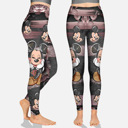 Little Pink Mouse Ears - Personalized Hollow Tank Top and Leggings