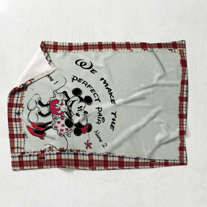 We Make The Perfect Pair - Personalized Couple Mouse Blanket