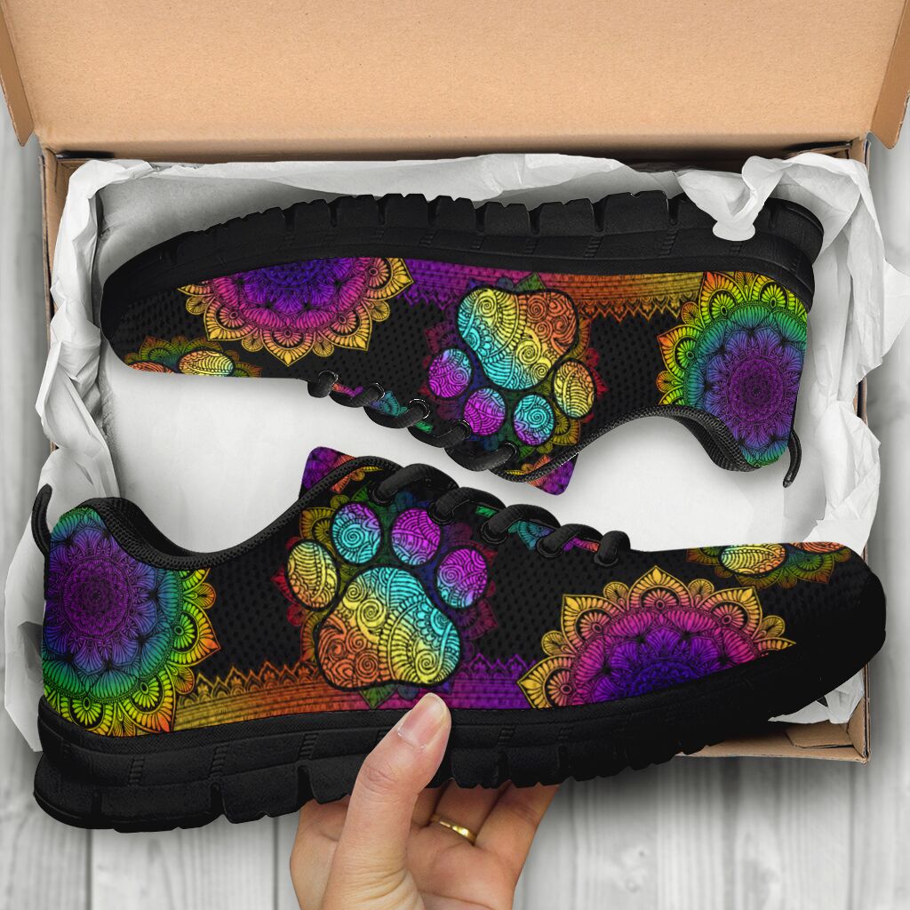 Colorful Mandala Cat Sneakers 0622