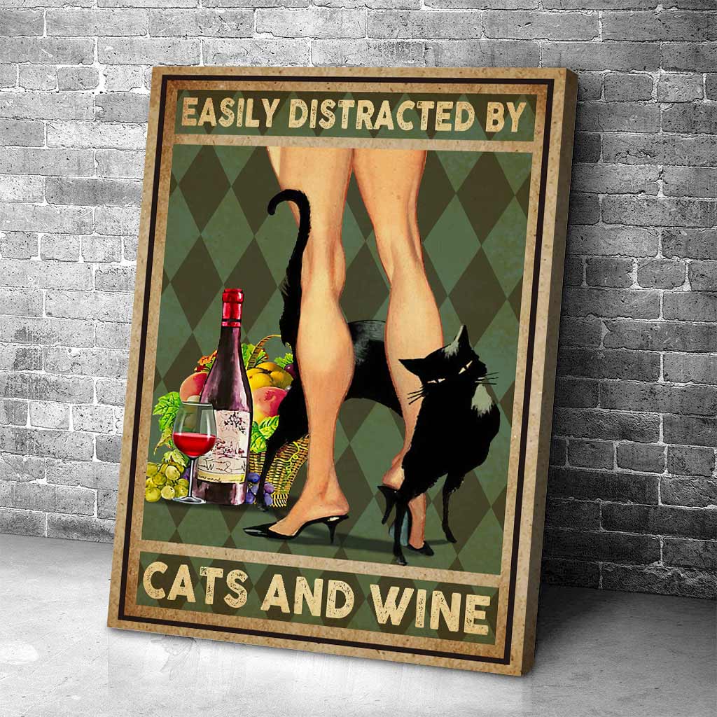 Easily Distracted By Cats Canvas And Poster
