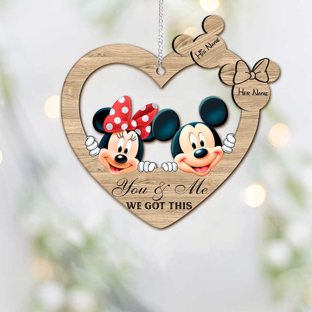 You & Me - Personalized Christmas Mouse Ornament (Printed On Both Sides)
