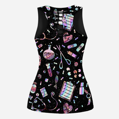 Pink Nurse Life - Personalized Nurse Hollow Tank Top and Women Shorts
