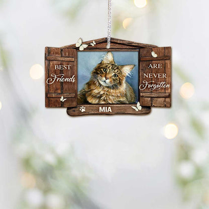 No Longer By Our Side - Personalized Christmas Cat Ornament (Printed On Both Sides)