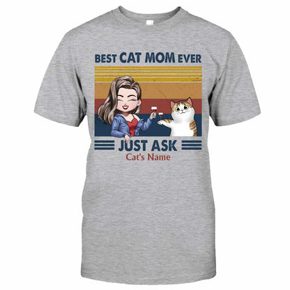 Best Cat Mom Ever - Personalized Cat T-shirt and Hoodie