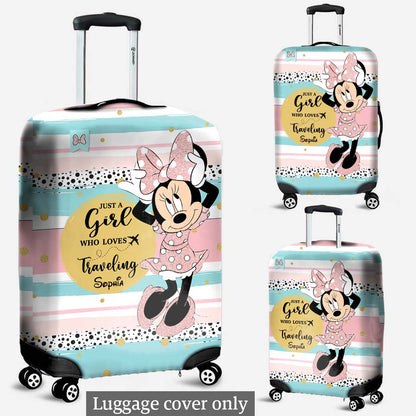 Just A Girl - Personalized Mouse Luggage Cover