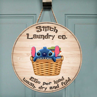 Laundry Co Ohana - Round Wood Sign