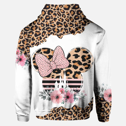 Leopard Mouse Ears - Personalized Mother's Day Hoodie And Leggings