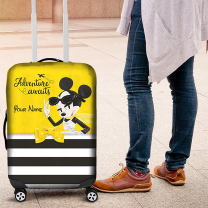 Adventure Awaits - Personalized Mouse Luggage Cover