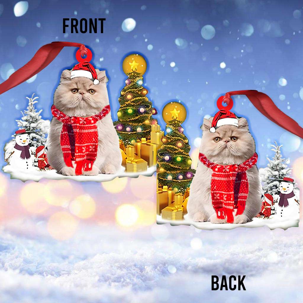 Persian Cat Pine Tree - Cat Ornament (Printed On Both Sides) 1022