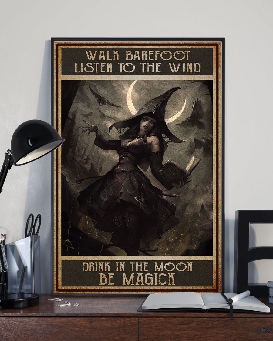 Walk Barefoot Listen to the Wind - Be Magick Witch Poster
