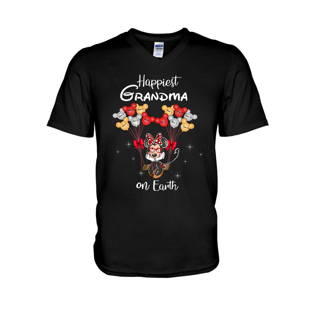 Happiest Grandma On Earth - Personalized Grandma T-shirt and Hoodie