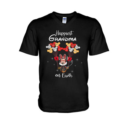 Happiest Grandma On Earth - Personalized Grandma T-shirt and Hoodie