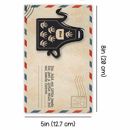 Grandma's Apron With Lovely Handprints - Personalized Christmas Grandma Wooden Card Pop Out Ornament