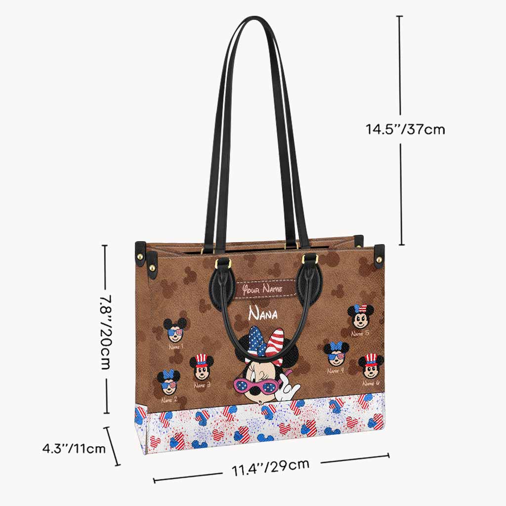 Nana's Magic - Personalized Independence Day Grandma Leather Handbag