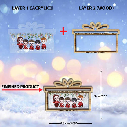 Grandkids Are The Greatest Christmas Gift - Personalized Grandma Layers Mix Ornament