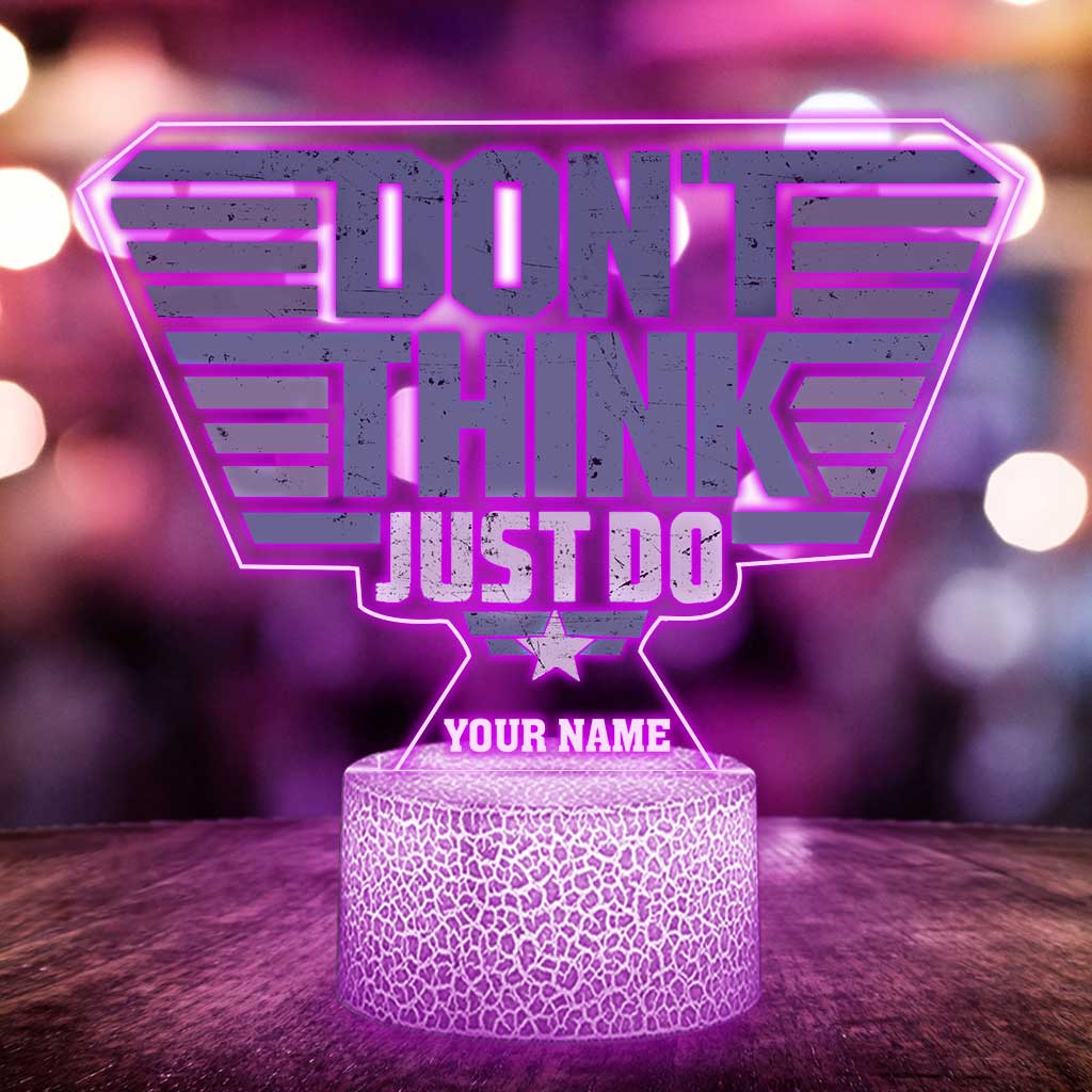 Don't Think Just Do - Personalized Top Gun Shaped Plaque Light Base