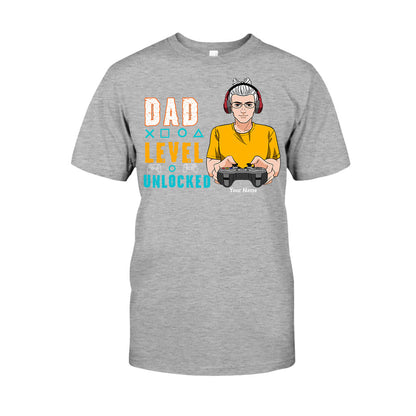 Dad Level Unlocked - Personalized Father's Day T-shirt and Hoodie
