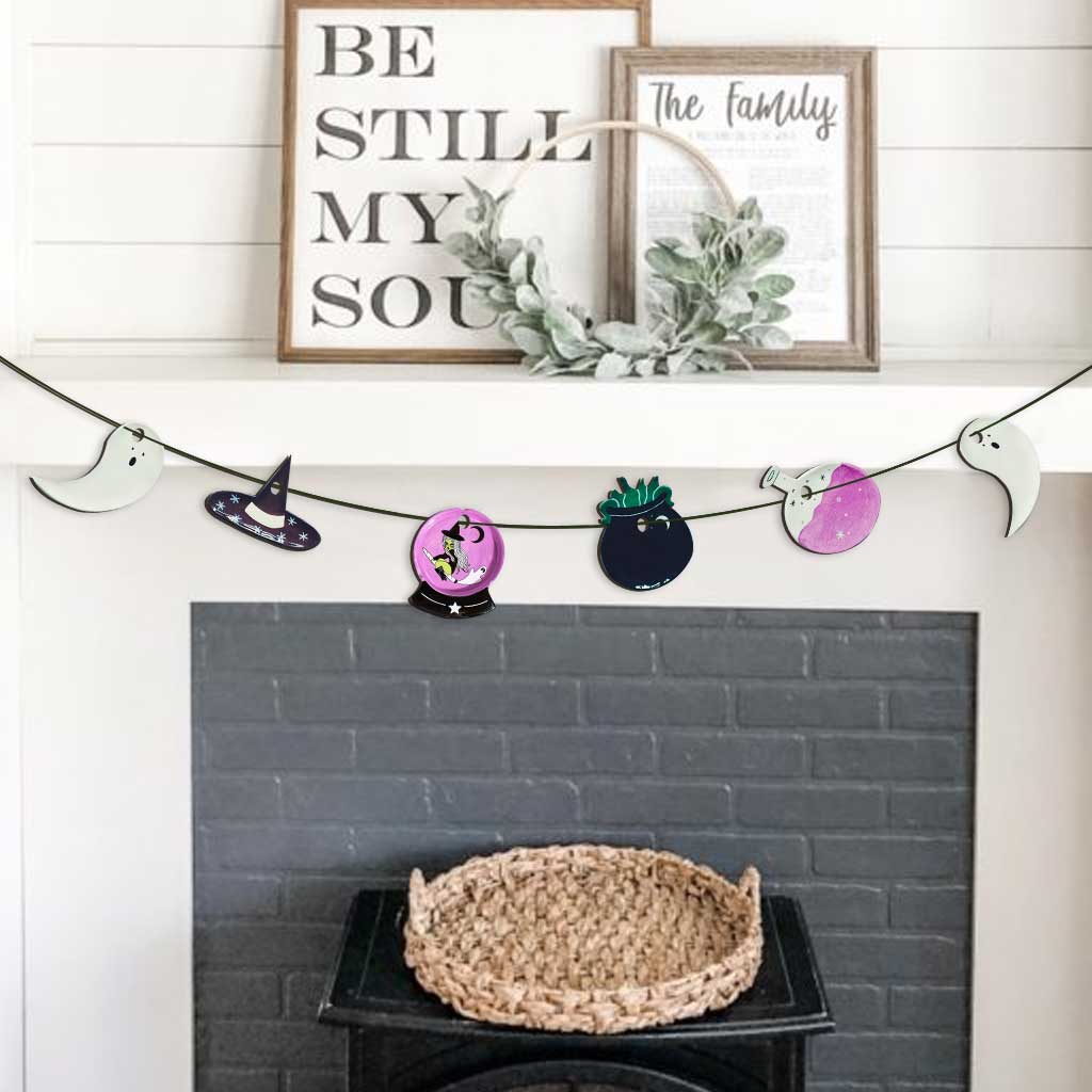 Witchy Purple - Halloween Witch 6 Pieces Garland