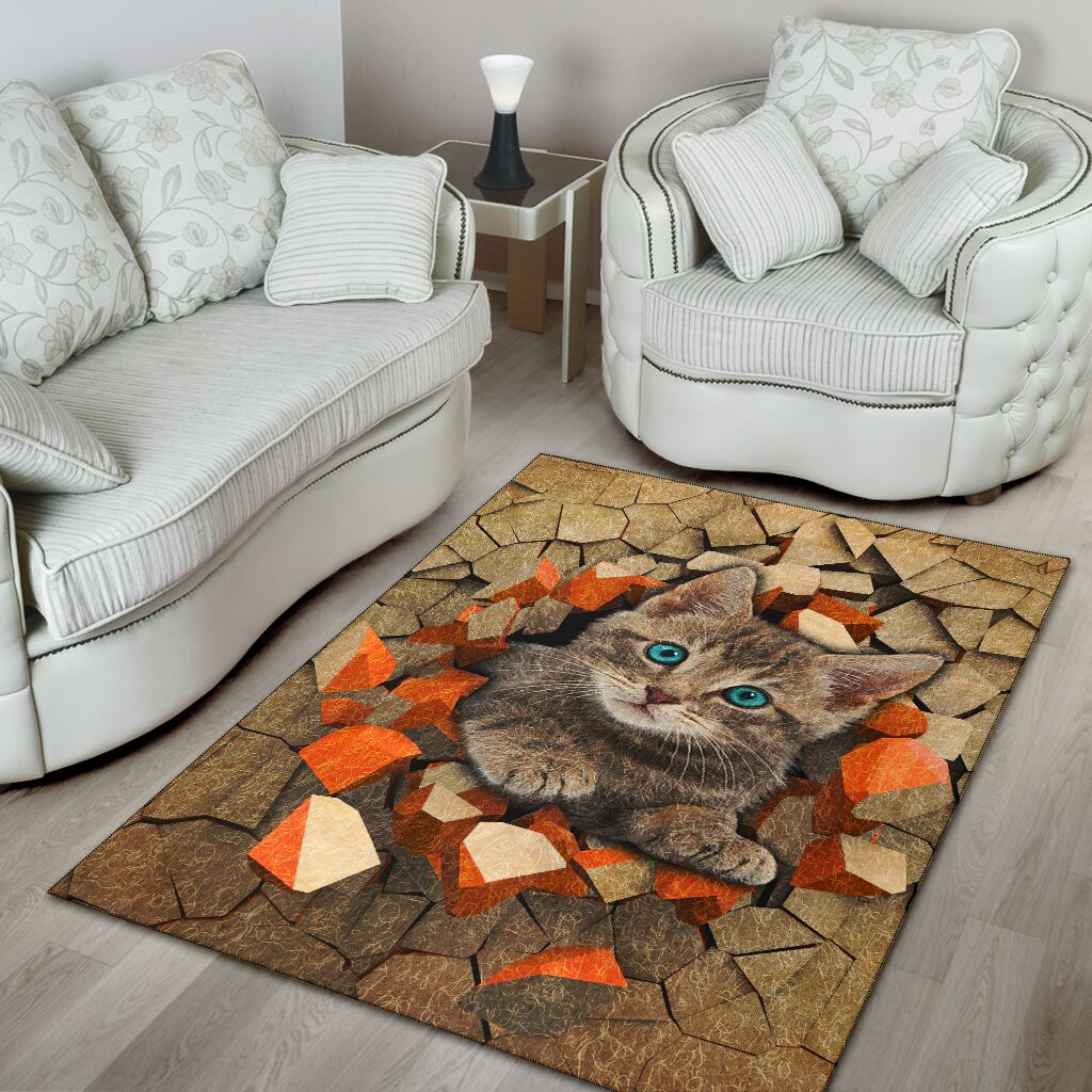 Peeking Cat Cat Rug 0622