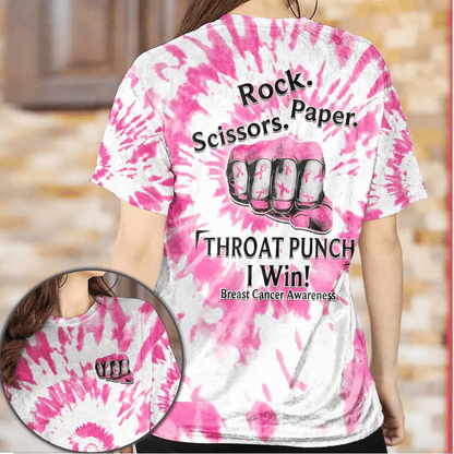 Throat Punch I Win Breast Cancer - Breast Cancer Awareness All Over T-shirt and Hoodie 0822