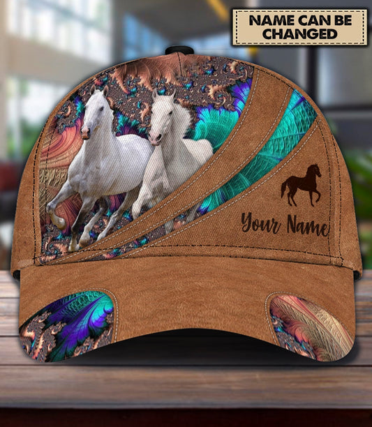 White Horses - Personalized Horse Classic Cap 0823