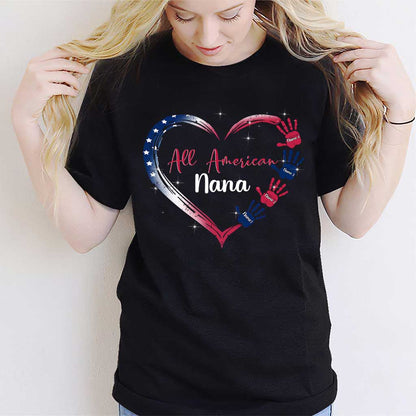 Nana's Heart - Personalized Independence Day T-shirt and Hoodie
