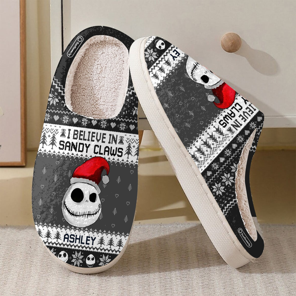 I Believe In Sandy Claws - Personalized Nightmare Slippers