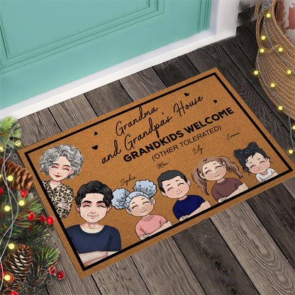 Grandkids Welcome - Personalized Mother's Day Grandma Doormat