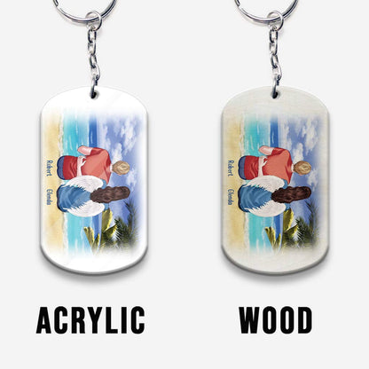 I Have An Angel Watching Over Me - Personalized Mother's Day Grandma Keychain (Printed On Both Sides)