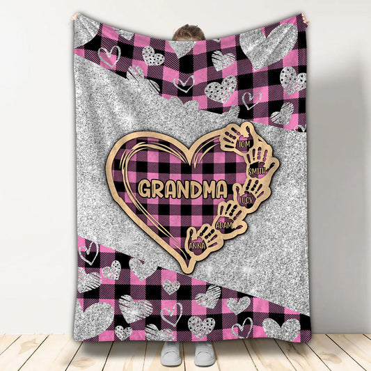Valentine Heart Grandma - Personalized Grandma Blanket