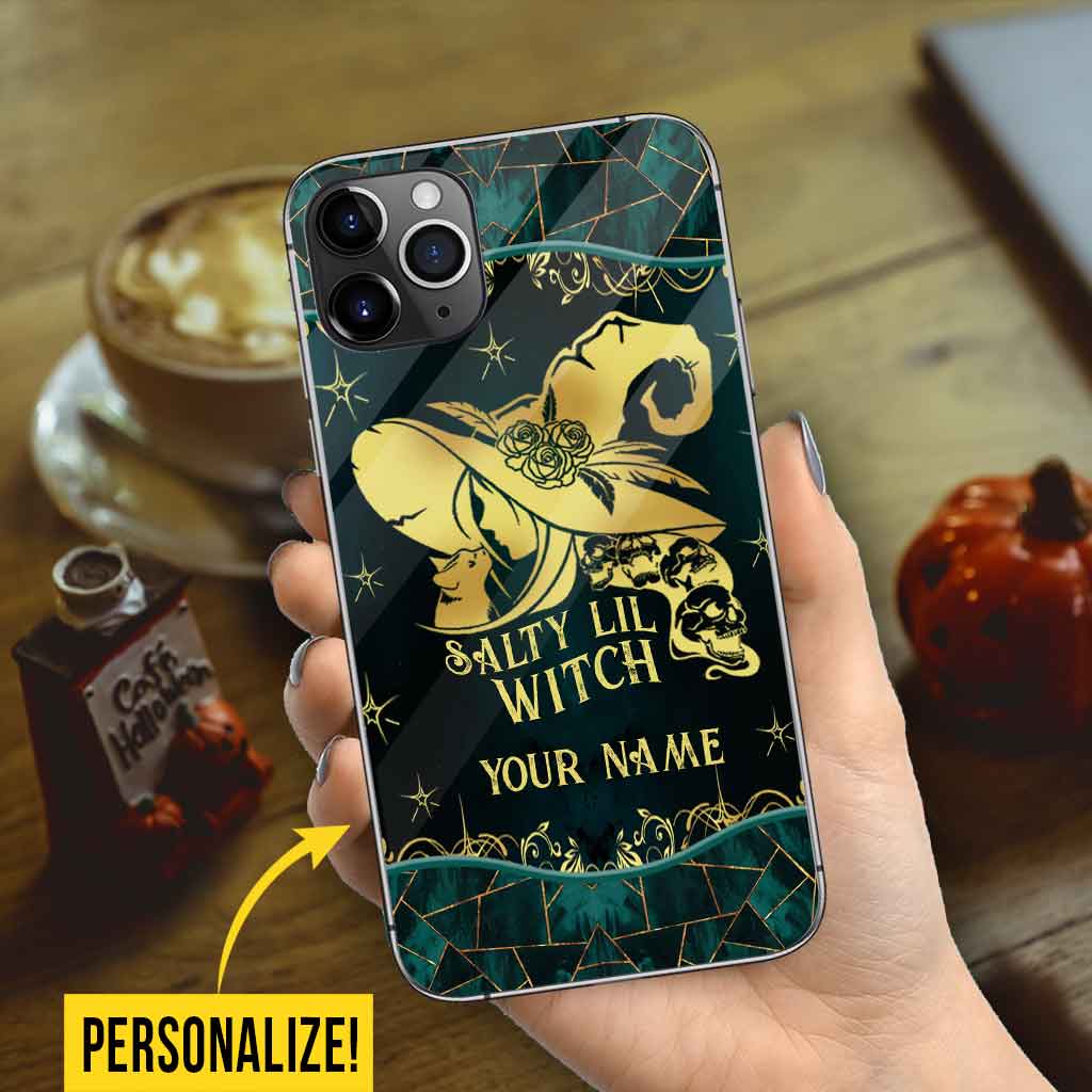 Salty Lil Witch Personalized Gold Green Printed Pattern Phone Case