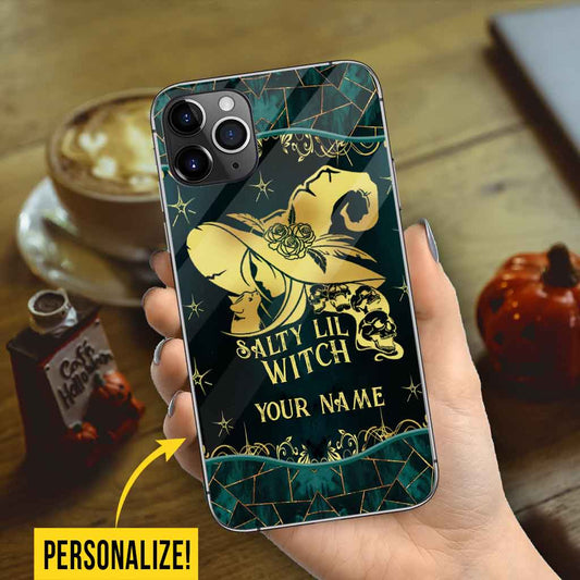 Salty Lil Witch Personalized Gold Green Printed Pattern Phone Case
