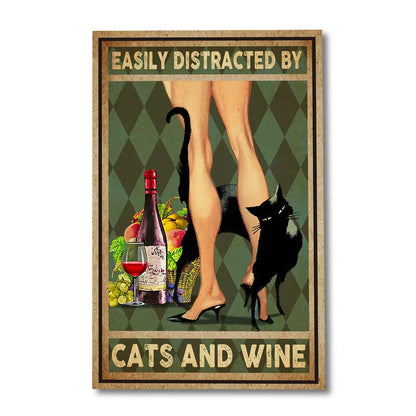 Easily Distracted By Cats Canvas And Poster