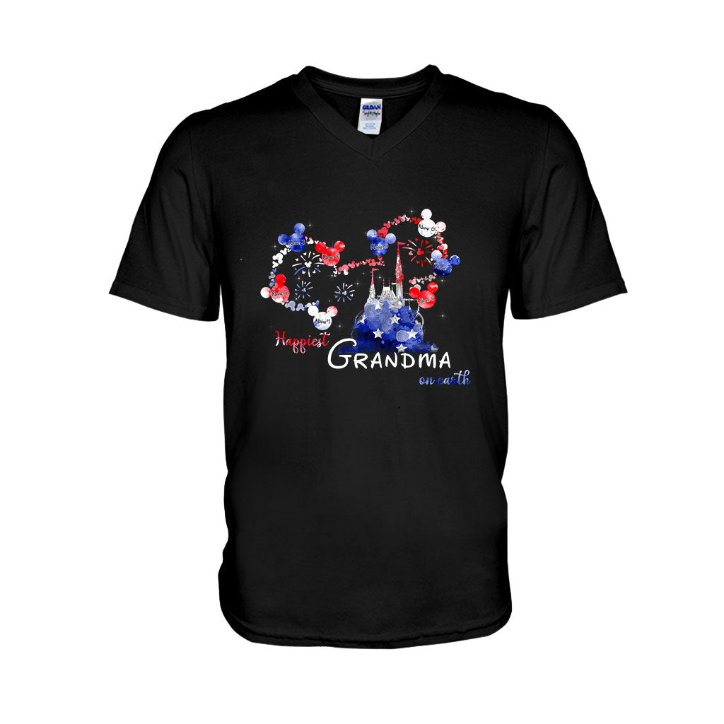 Happiest Grandma On Earth - Personalized Independence Day T-shirt and Hoodie