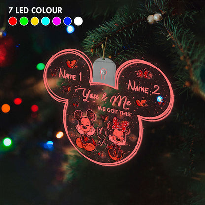 You And Me We Got This - Personalized Christmas Mouse Shaped Led Acrylic Ornament