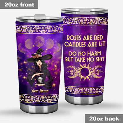 Roses Are Red Candles Are Lit - Personalized Witch Tumbler