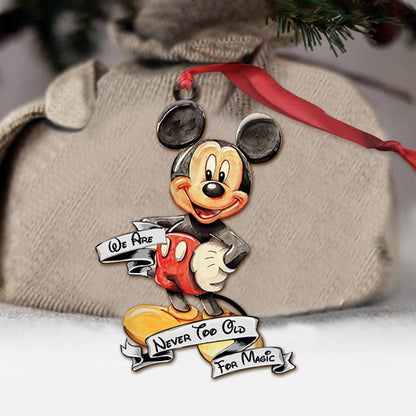 Never Too Old - Christmas Mouse Ornament (Printed On Both Sides)