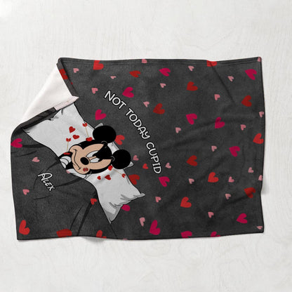 Not Today Cupid - Personalized Valentine Mouse Blanket