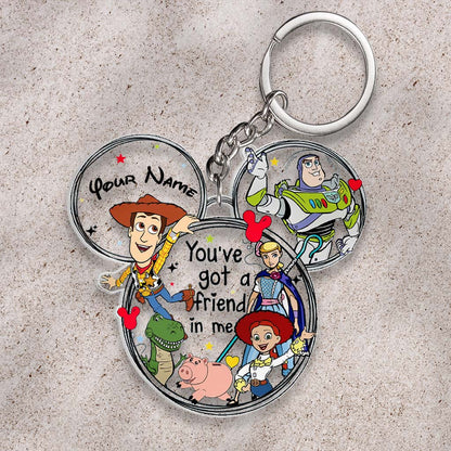 Walking In A Winter - Personalized Wonderland Mouse Keychain (Printed On Both Sides)