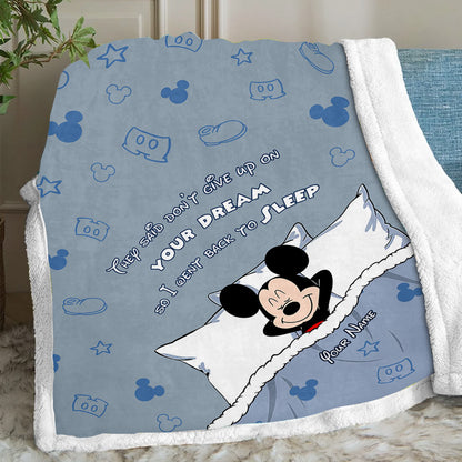 Don't Give Up On Your Dream - Personalized Mouse Blanket