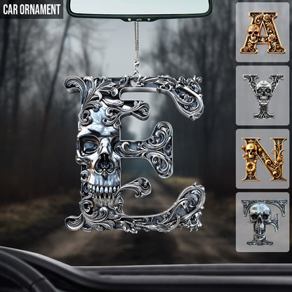 Skull Alphabet - Personalized Skull Car Ornament