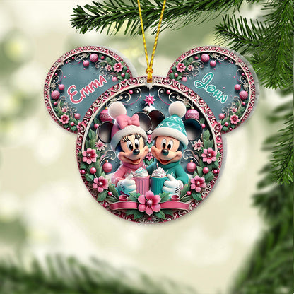 Christmas Mouse Couple - Personalized Mouse Ornament