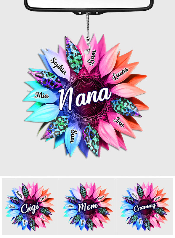 Grandma Mom Sunflower - Personalized Grandma Car Ornament