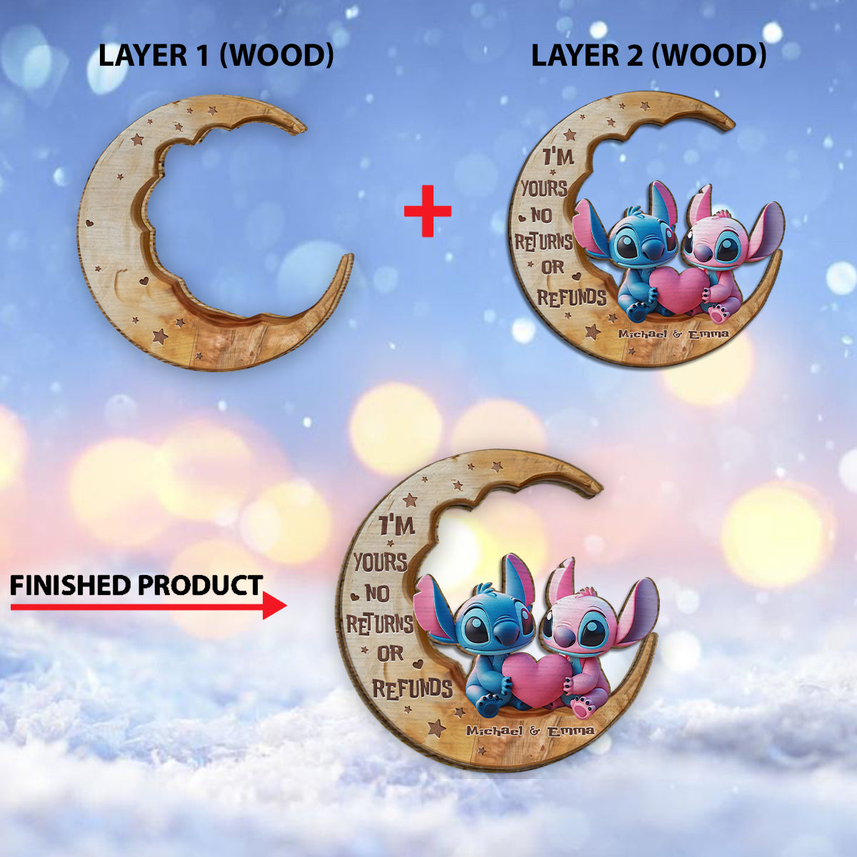 I'm Yours - Personalized Ohana 2 Layered Wood Sign / Wood Plaque