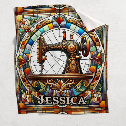 Colorful Sewing Machine - Personalized Sewing Blanket